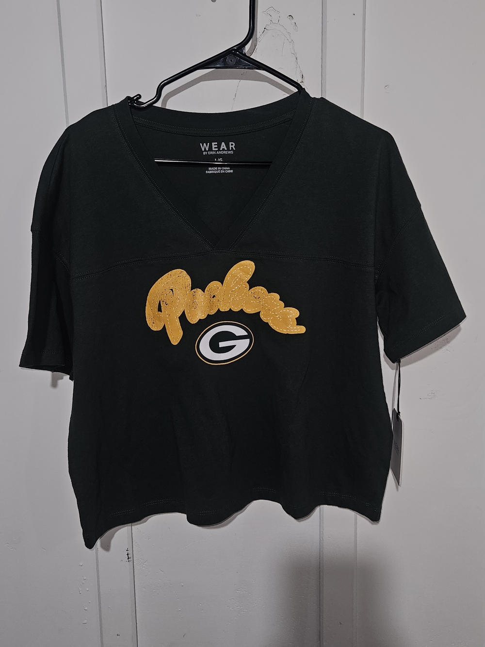 Green Bay Packers Women's V-Neck Tee - Green & Gold